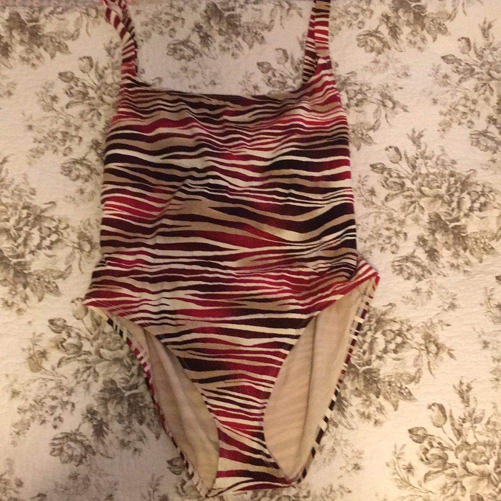 Cute one piece animal print swimsuit size 10